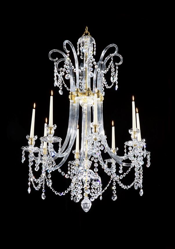 Moses Lafount - A PAIR OF GEORGE III SIX LIGHT ORMOLU MOUNTED CUT GLASS CHANDELIERS | MasterArt